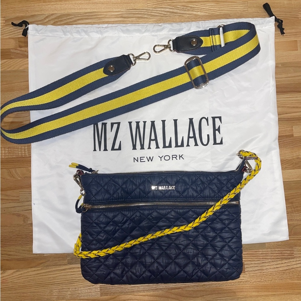 MZ Wallace Navy and Yellow Crossbody Bag